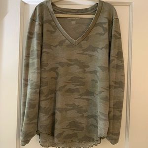 American Eagle Camo V-neck top